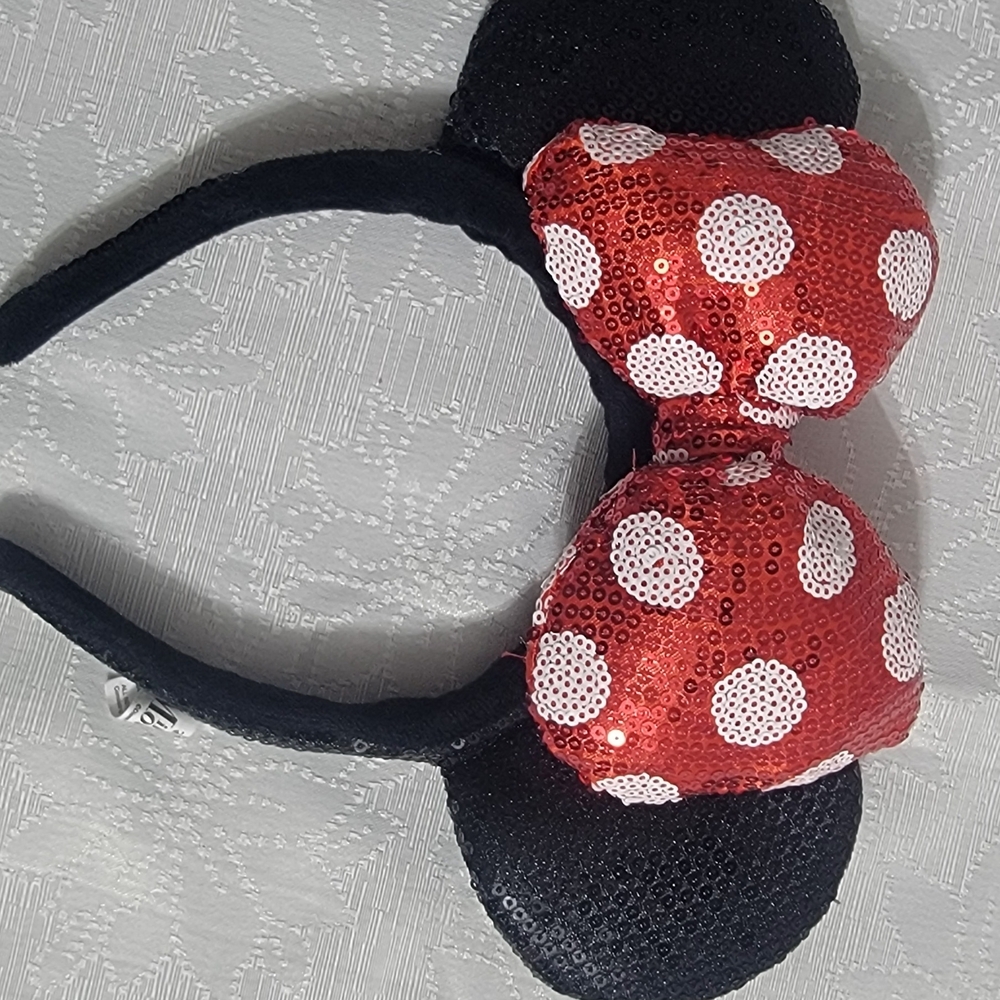 Red and Black Polka Dot Sequin Kids Headband